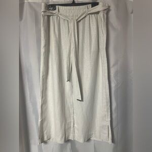 Michael Kors Shimmering White Wide Leg Culottes.  size L.  NWT.